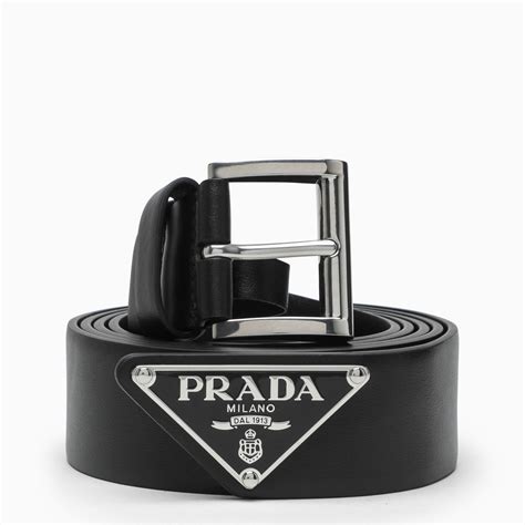 cintura prada uomo pelle|Cintura in pelle spazzolata Nero .